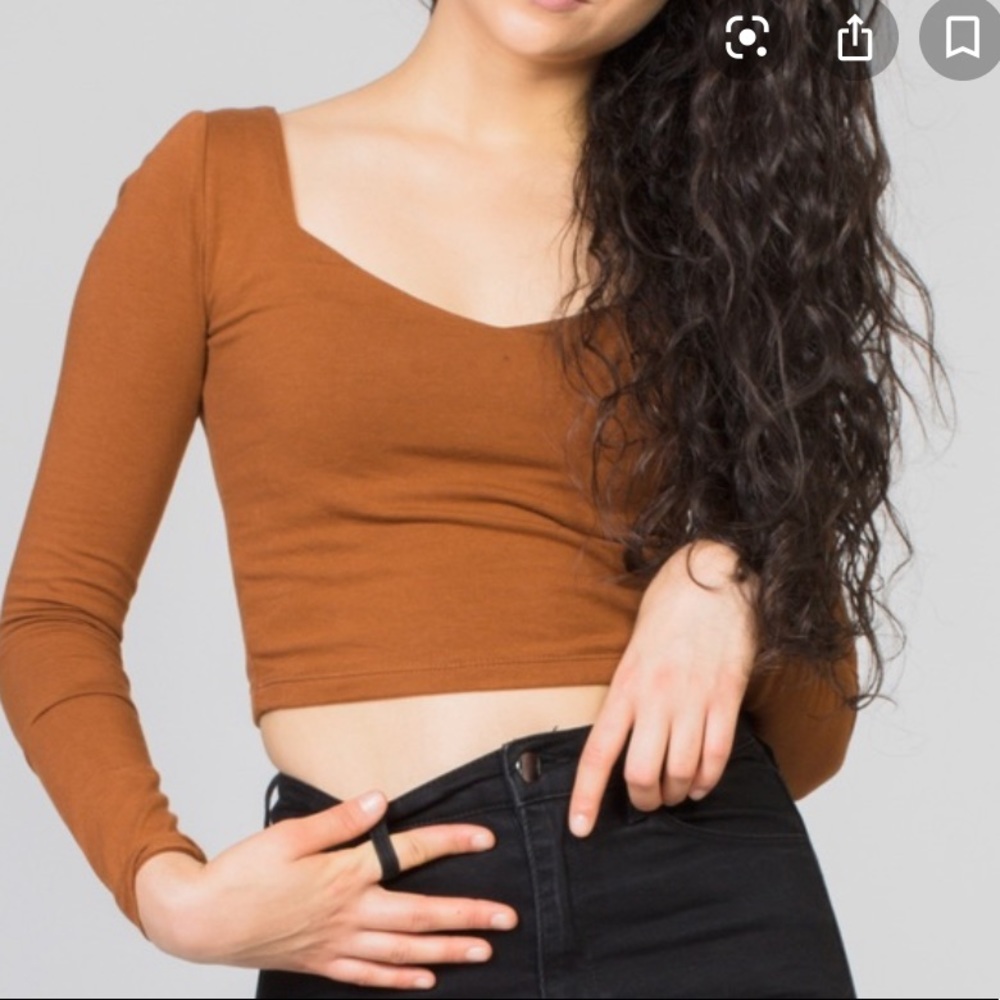Forever 21 Med Long Sleeve Crop Top